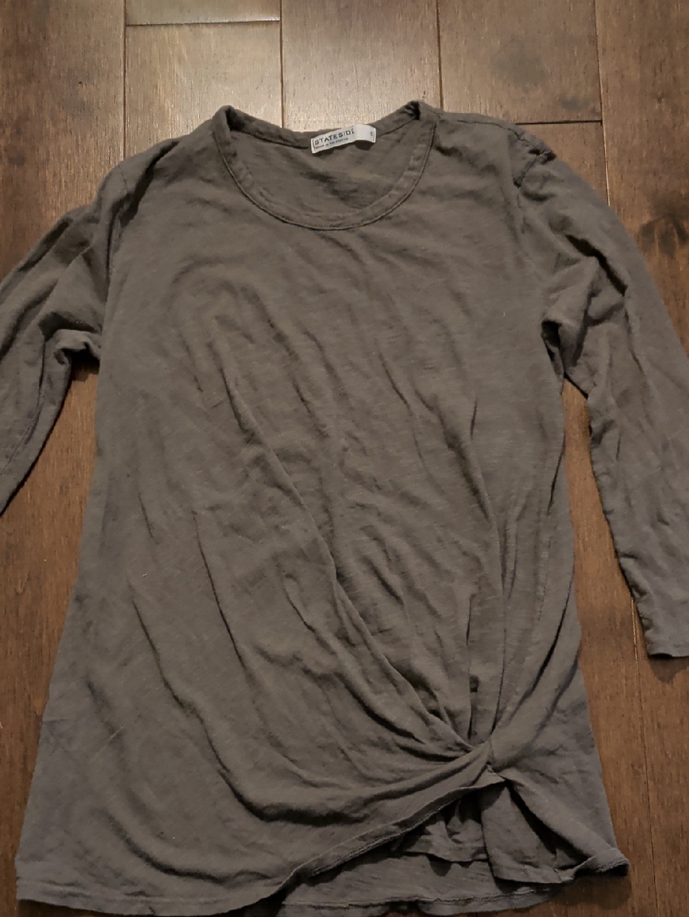 Stateside Charcoal Twist-Front Long Sleeve Tee